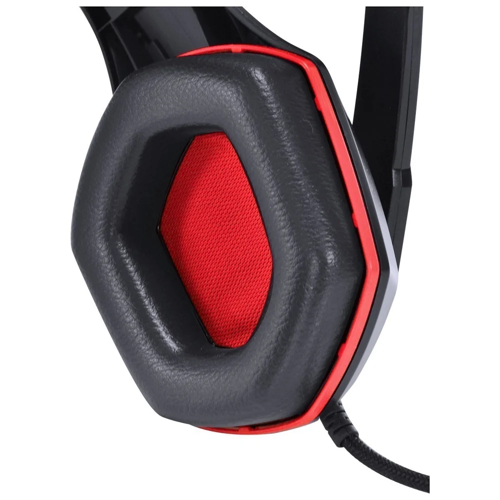 Headset Gamer VX Gaming OGMA P2 Stereo com Microfone - Preto e Vermelho Headset Gamer VX Gaming OGMA P2 Stereo com Microfone - Preto e Vermelho