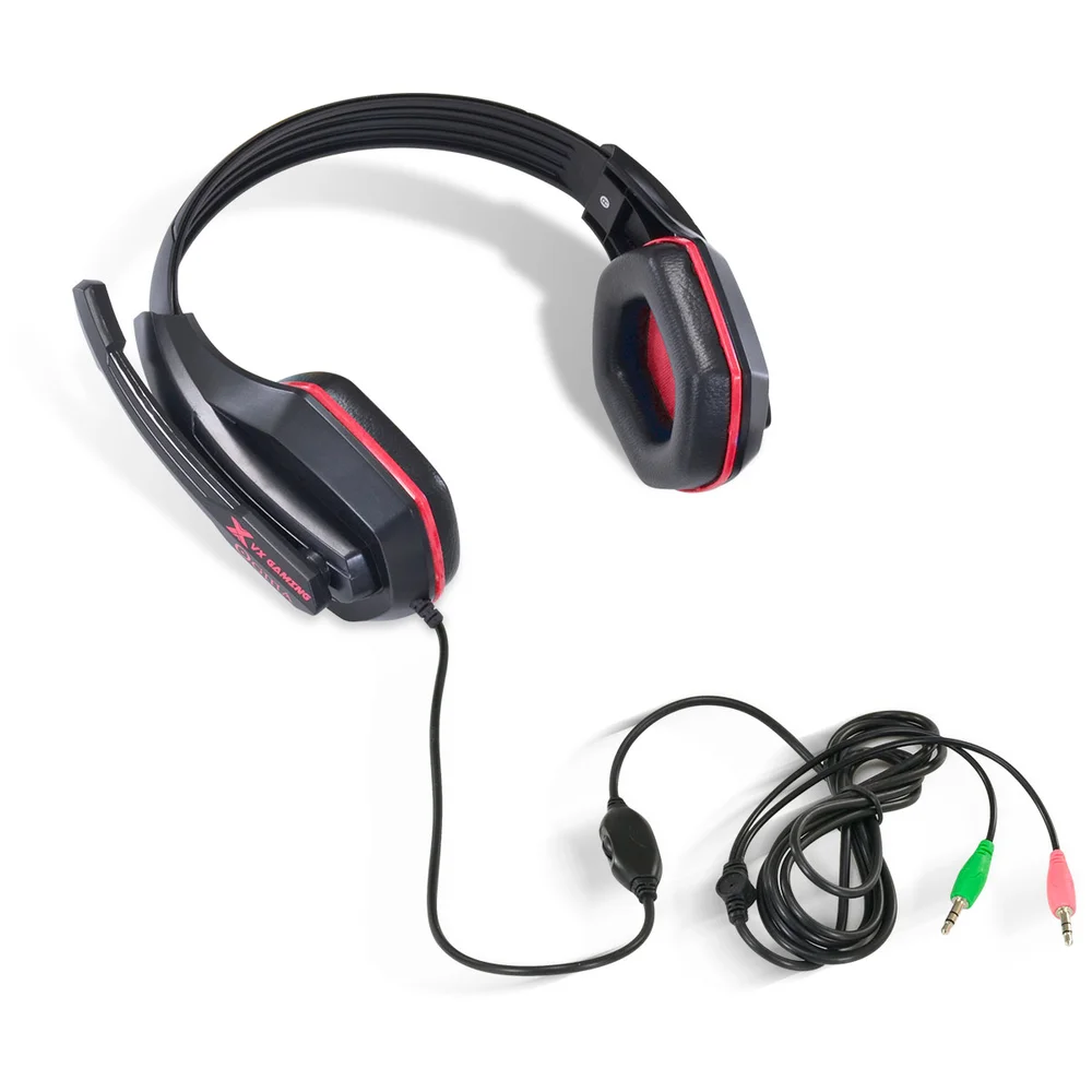 Headset Gamer VX Gaming OGMA P2 Stereo com Microfone - Preto e Vermelho Headset Gamer VX Gaming OGMA P2 Stereo com Microfone - Preto e Vermelho