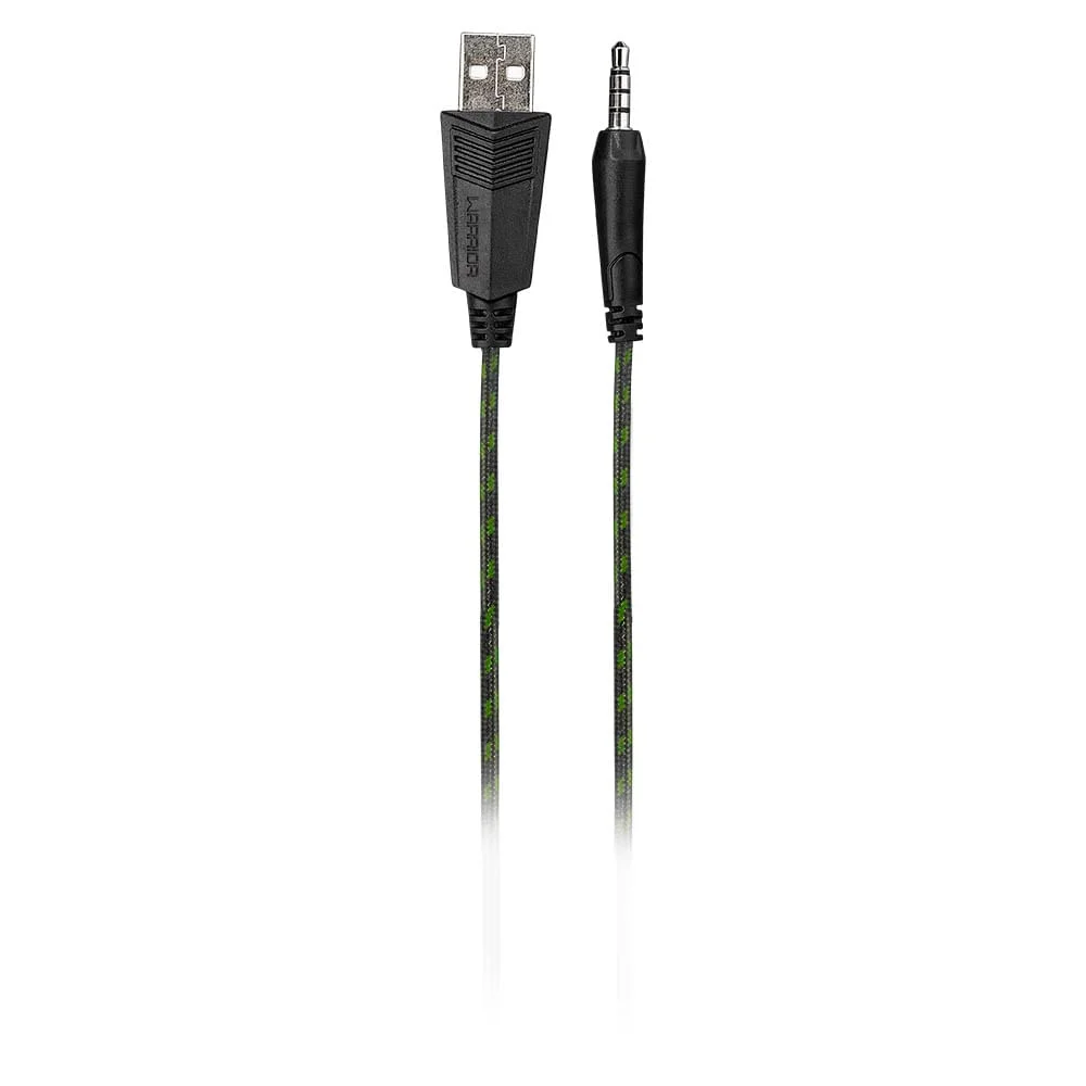 Imagem 5 de 5 do produto Headset Gamer Warrior Rama P3+USB Stereo Adaptador P2 LED Verde p/ Xbox One, PS4 e PC - PH299