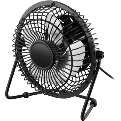 Mini Ventilador Mesa Usb Notebook Pc Silencioso Articulável Preto - 110V