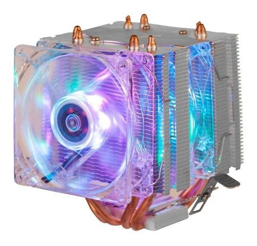 Cooler Para Processador DEX Gamer Duplo FAN, Intel e AMD, ARGB, 6 LEDs, Universal - DX-9206W