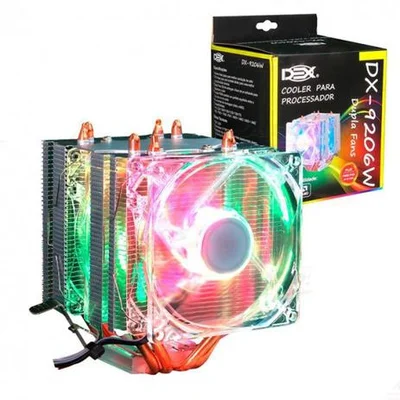 Cooler Para Processador DEX Gamer Duplo FAN, Intel e AMD, ARGB, 6 LEDs, Universal DX 9206W 13