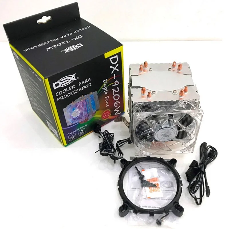 Cooler Para Processador DEX Gamer Duplo FAN, Intel e AMD, ARGB, 6 LEDs, Universal - DX-9206W 7