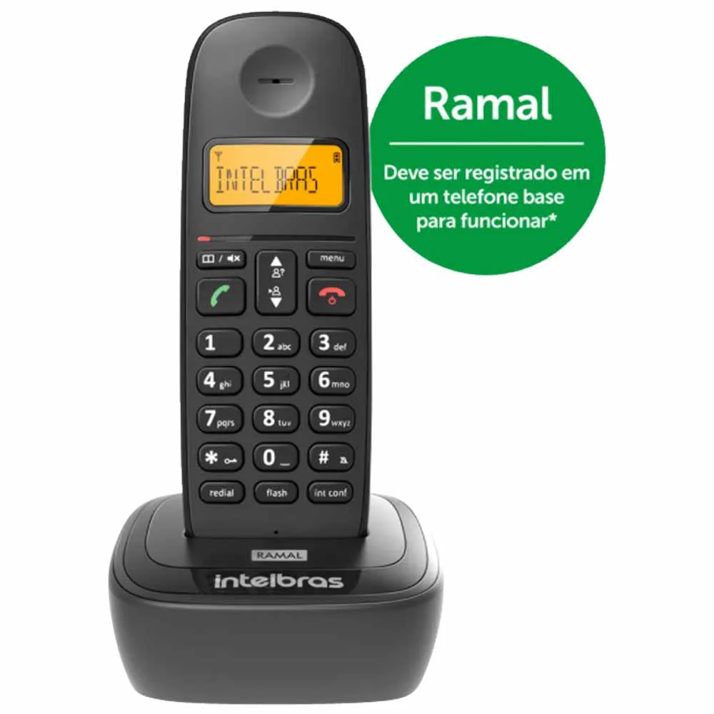 Imagem 5 de 5 do produto Ramal Telefone S/ Fio Intelbras Ts 2511, Preto, Compatível C/ Séries Ts 25, Ts 51, Tis 5010
