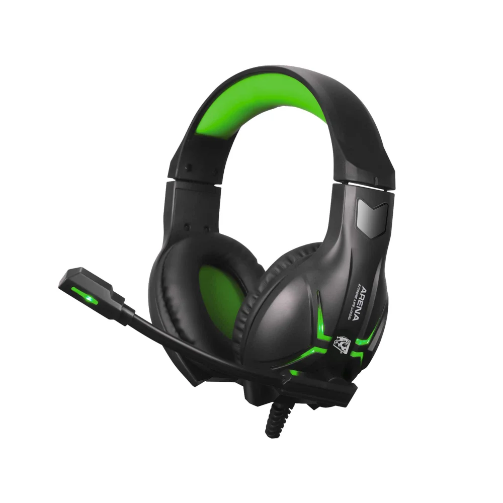 Headset Gamer Arena Com Microfone Preto E Verde Hgar Elg Headset Gamer Arena Com Microfone Preto E Verde Hgar Elg
