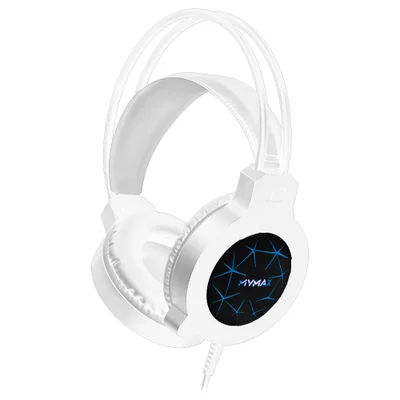 Headset Gamer Mymax Apolo, LED 7 cores, 40mm, P2, e USB, Compatível com Entrada P2, Branco - 85183000