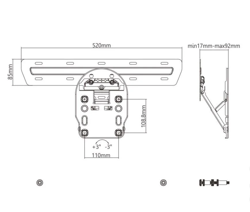 Imagem 4 de 4 do produto Suporte para TV ELG LED-13Q, até 65pol, Inclinável, Preto