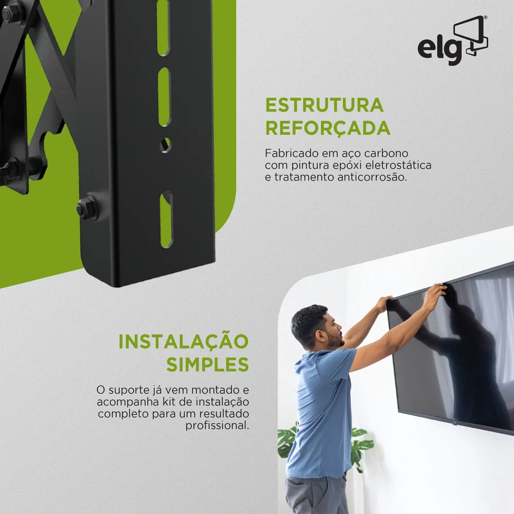 Imagem 3 de 5 do produto Suporte para Videowall de Parede ELG, Tv 37 A 70 C/ Sistema Pop-out - LVW02-46T