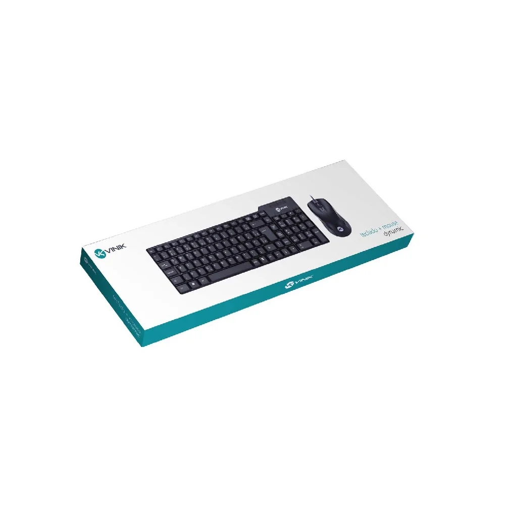 Imagem 4 de 5 do produto Kit Teclado E Mouse Vinik Dynamic Cd100 Abnt2 Usb 1,8m 1000 Dpi - Preto