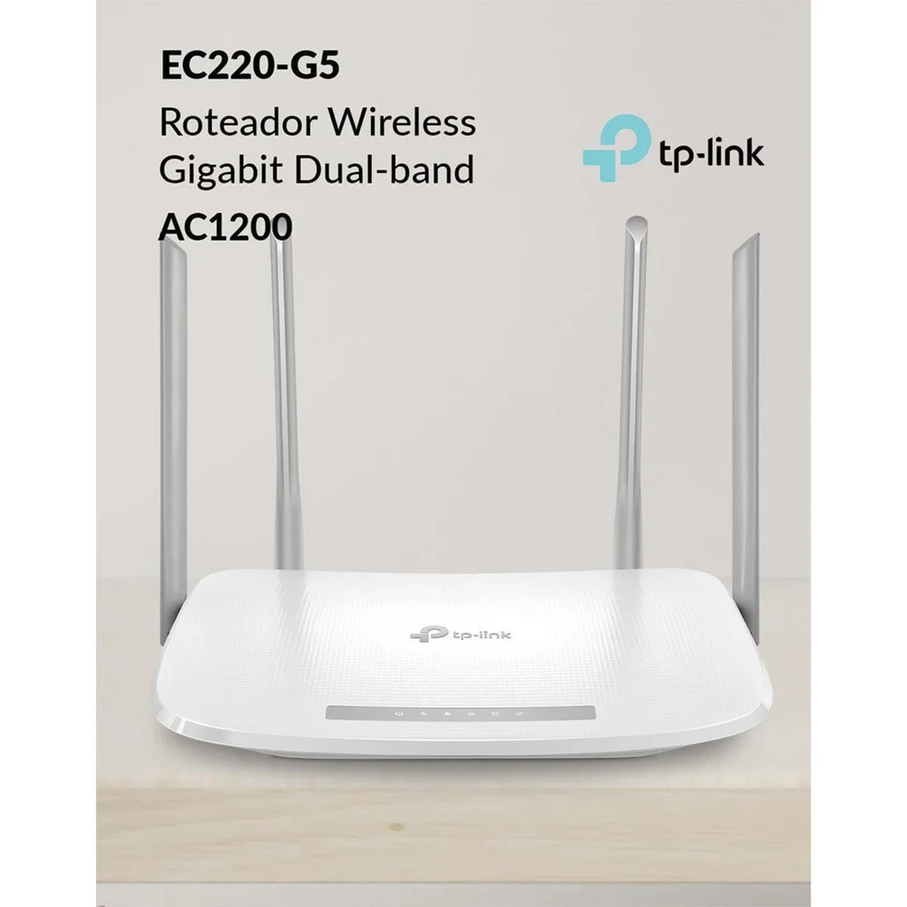 Imagem 2 de 5 do produto Roteador Wireless TP-link EC220-G5, Padrão Ethernet, Padrão AC, 1167 MBPS, Dual Banda, 4 Antenas