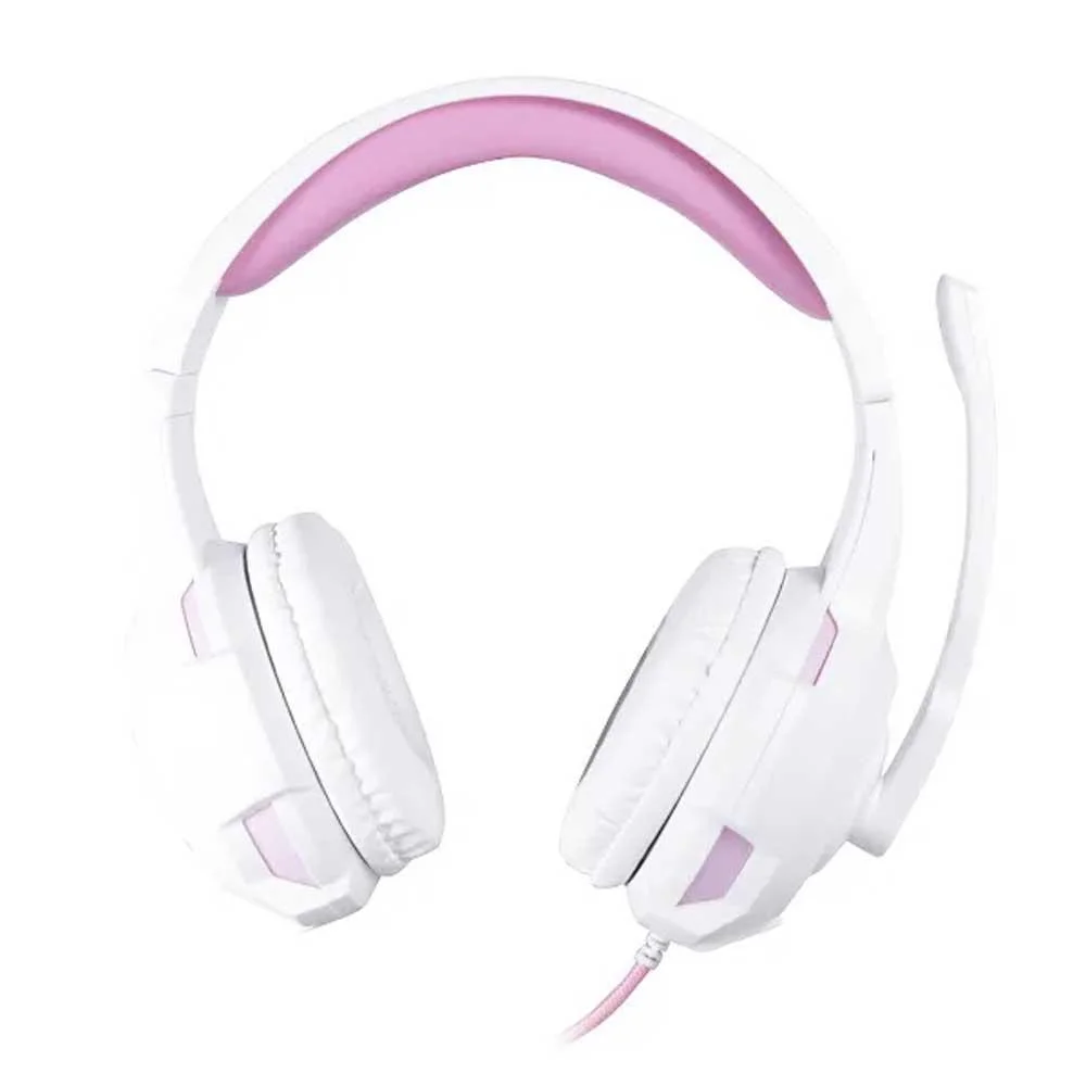 Imagem 2 de 5 do produto Headset Gamer Com Fio Oex Hs413 Gorky Pc Ps Xbox One Branco E Rosa