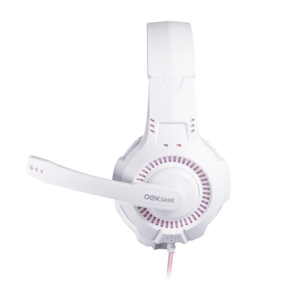 Imagem 5 de 5 do produto Headset Gamer Com Fio Oex Hs413 Gorky Pc Ps Xbox One Branco E Rosa