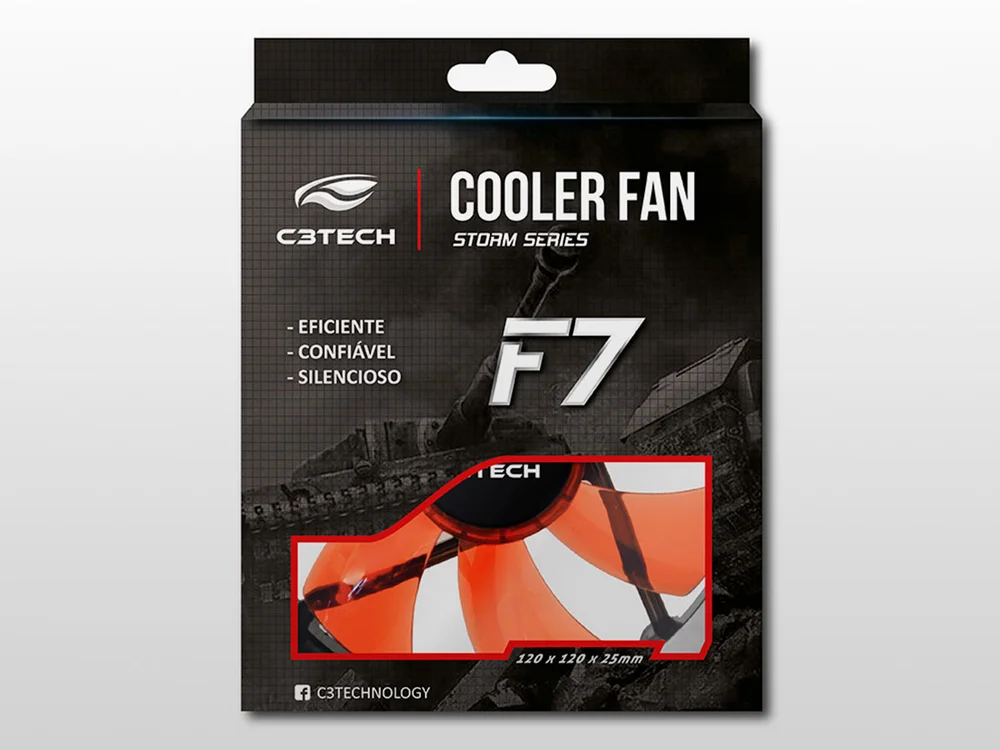 Cooler FAN C3Tech Storm, 120mm, LED Vermelho - F7-L100RD 5