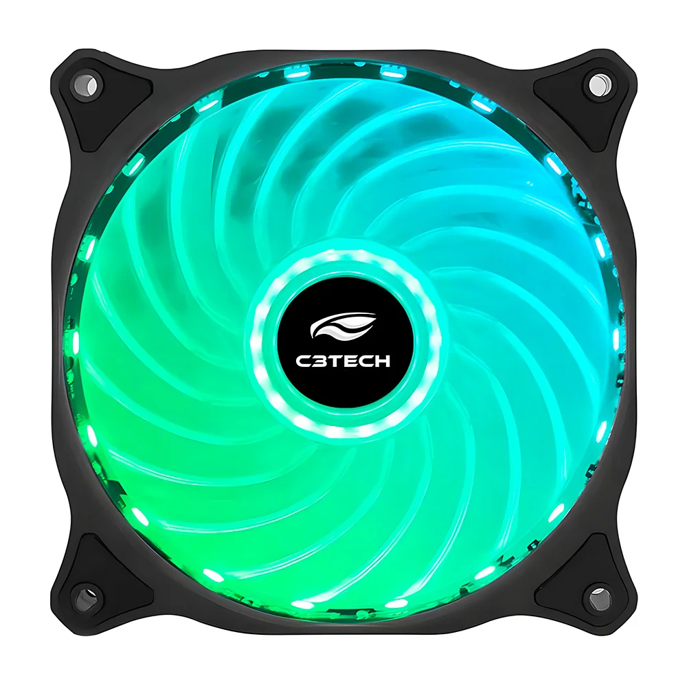 Cooler FAN C3Tech, 120mm, RGB LED, 3 Pinos, Colorido - F9-L150 6