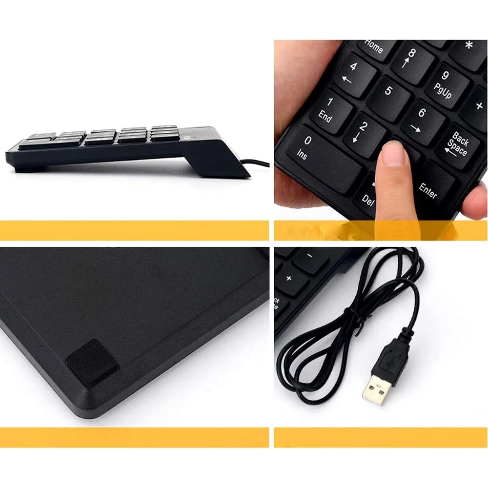 Imagem 4 de 5 do produto Teclado Numérico USB, 18 Teclas, Macias e Silenciosas - BK-N30