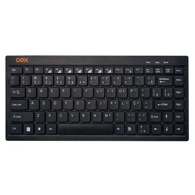 Teclado Oex Tc301 Mini Flat, ABNT2, USB, Preto
