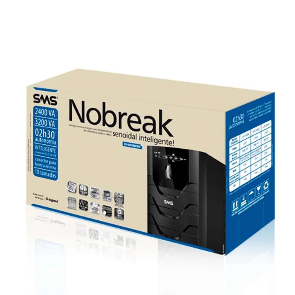 Nobreak Sms Power Sinus Bifx 2400va Bivolt - 27871 Nobreak Sms Power Sinus Bifx 2400va Bivolt - 27871