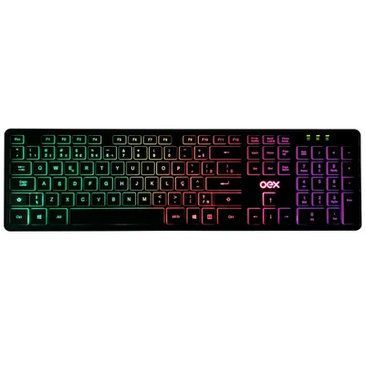 Teclado Rainbow Usb Backlight Colorido Abnt2 Led Tc303 Oex