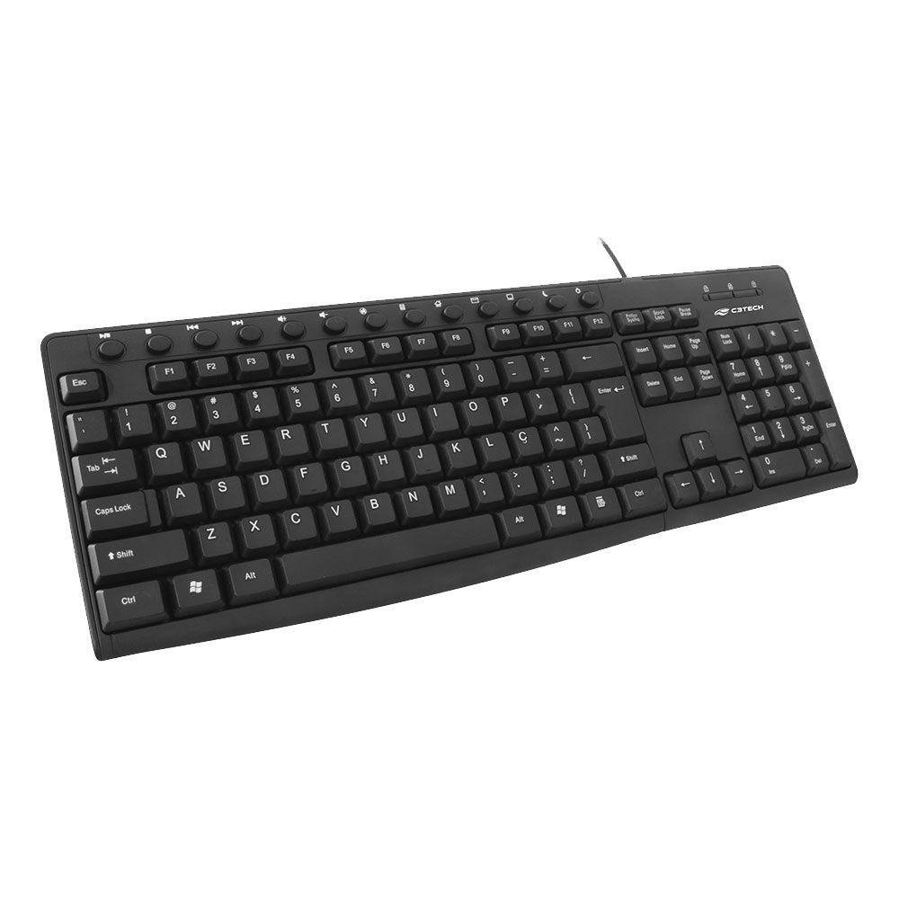 Imagem 2 de 5 do produto Teclado Multimidia C3tech Kb-m30bk Resistente A Agua Usb Abnt3 Preto
