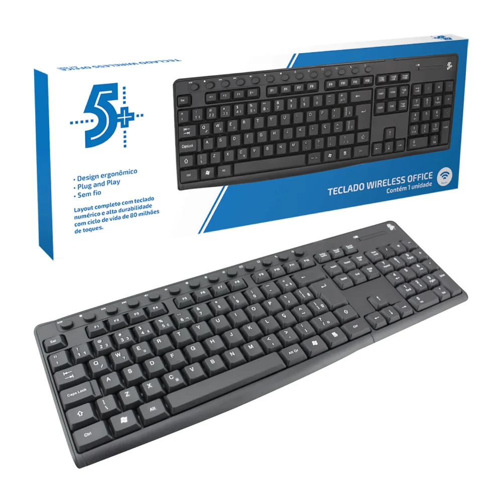 Imagem 2 de 5 do produto Teclado Wireless 2.4ghz Office 5+ 015-0081