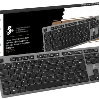 Teclado Sem Fio Chip Sce Wireless 2.4GHZ Office Premium 5+ 015-0061