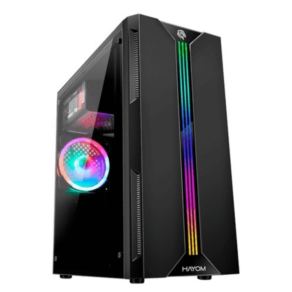 GABINETE GAMER, LED RGB FRONTAL, USB 3.0, GB1704 HAYOM