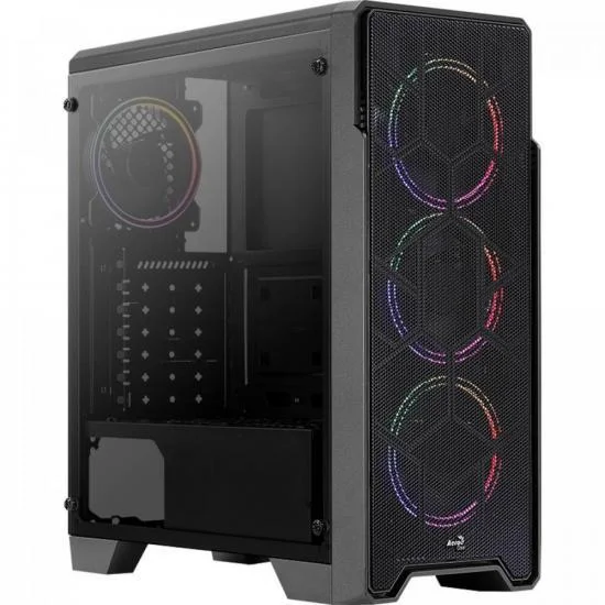 Imagem 2 de 5 do produto Gabinete Gamer, Mid Tower, Aerocool, Ore Saturn, ATX, FRGB, Preto