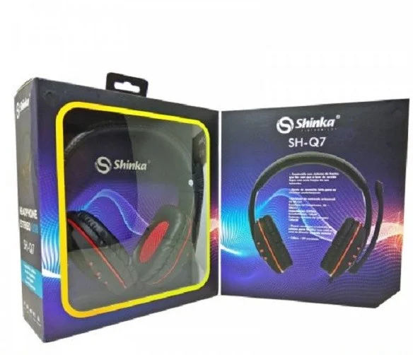 Imagem 2 de 2 do produto Fone De Ouvido Usb 2m Shinka Sh-q7 Vermelho Headset Home Office