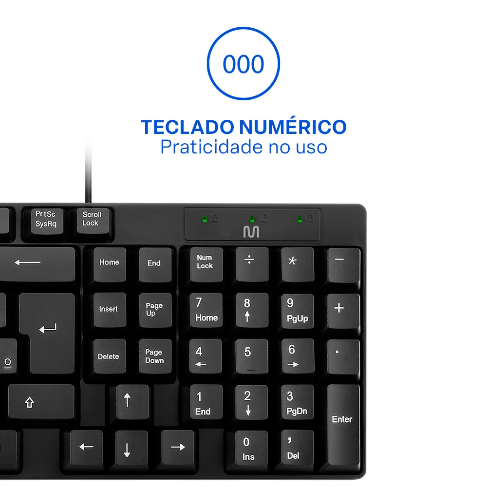 Imagem 4 de 5 do produto Teclado USB Multi, Padrão ABNT2, Slim, Preto - TC193BU