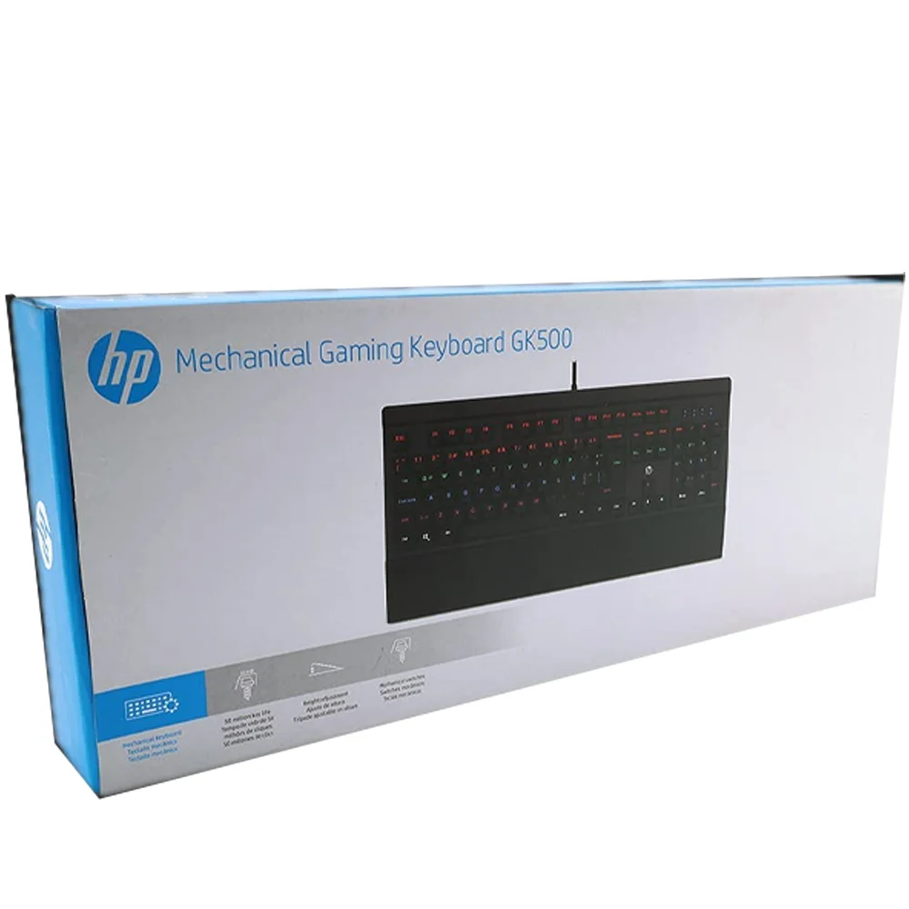 Imagem 2 de 4 do produto Teclado Usb Game Mecânico, Com Apoio De Pulso, Gk500,Preto
