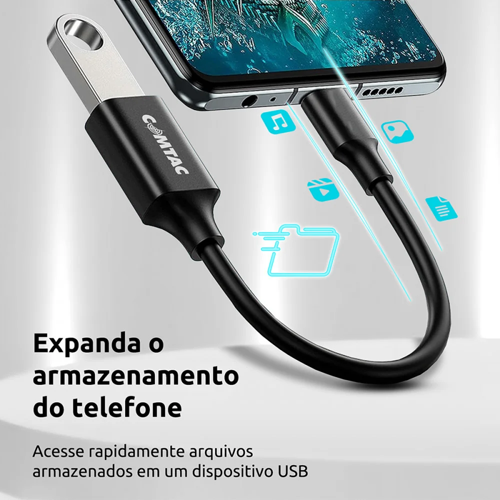 Imagem 2 de 5 do produto Cabo USB C Para USB 3.0 Femea Comtac 20cm 9337