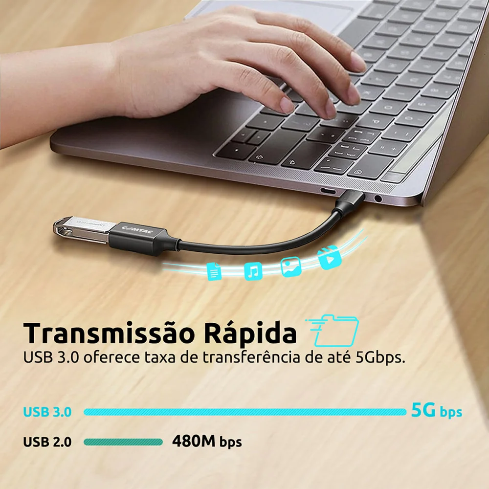 Imagem 5 de 5 do produto Cabo USB C Para USB 3.0 Femea Comtac 20cm 9337