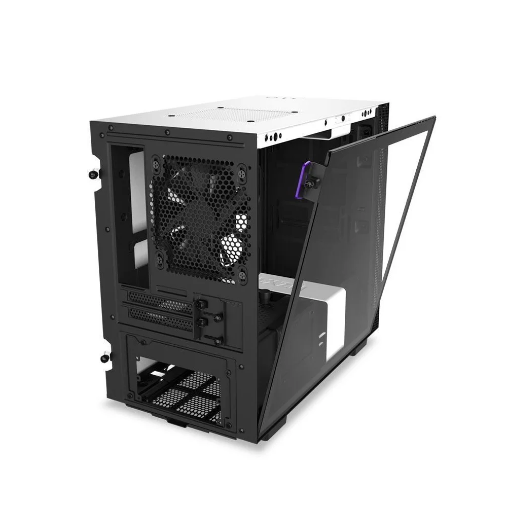 Imagem 3 de 5 do produto Gabinete NZXT H210i Branco Fosco, Mid Tower Lateral de Vidro ATX Com Fita RGB - CA-H210I-W1.