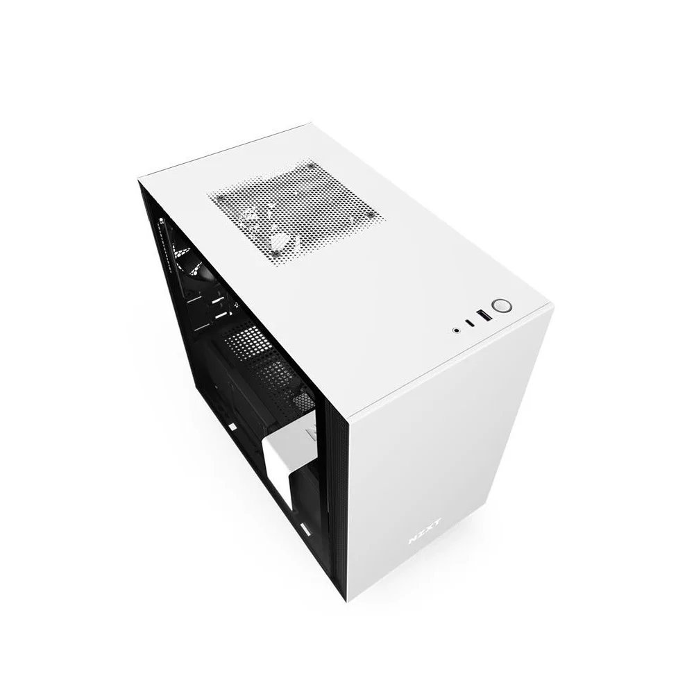Imagem 5 de 5 do produto Gabinete NZXT H210i Branco Fosco, Mid Tower Lateral de Vidro ATX Com Fita RGB - CA-H210I-W1.