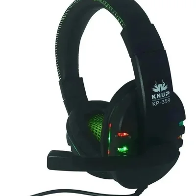 Fone Headset Gamer Usb Led Microfone Kp-359 Knup VERDE