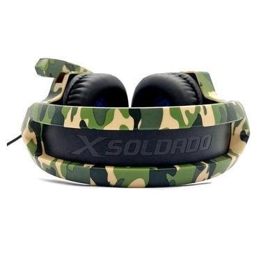 FONE HEADSET GAMER CAMUFLADO C/ MICROFONE E LED BRANCO USB