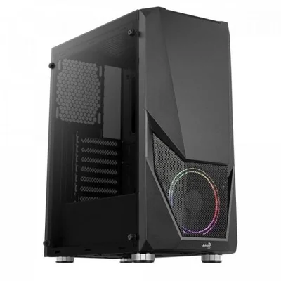 Gabinete Gamer Aerocool Zauron Saturn,  Mid Tower, Lateral Em Vidro Temperado, Cooler FAN, Preto - 73000