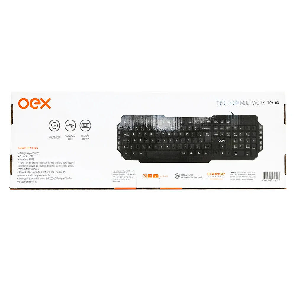 Imagem 4 de 5 do produto Teclado Multimídia USB OEX Multiwork TC103