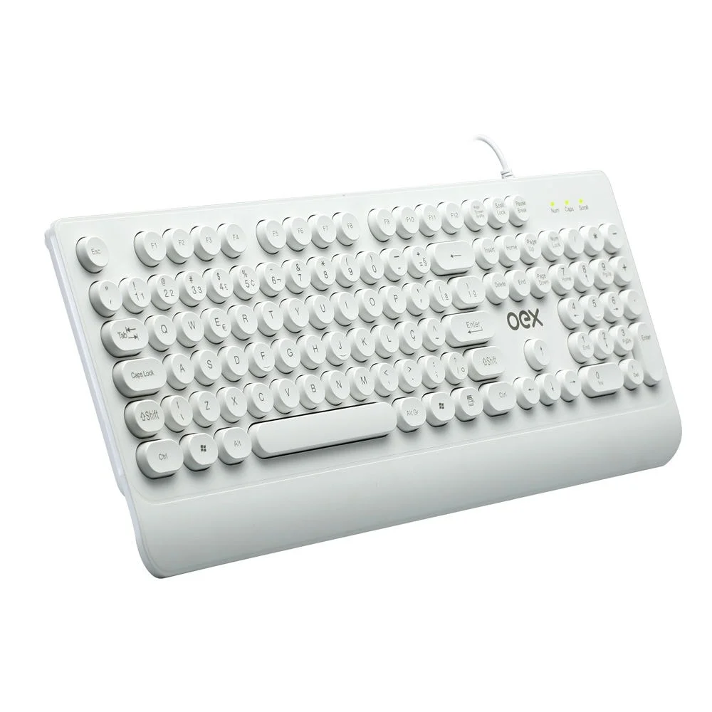 Imagem 2 de 2 do produto Teclado OEX POP IN TC401, USB, ABNT2, Apoio para Digitação, Teclas Arredondadas, Branco
