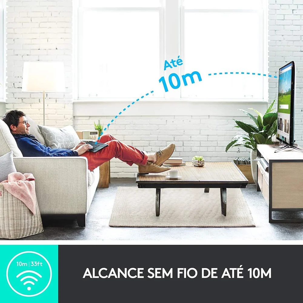 Imagem 2 de 5 do produto Teclado Sem Fio Logitech K400 Plus Wireless Touch Smart Tv