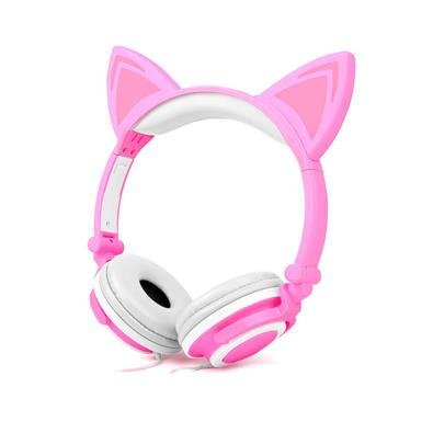 Fone De Ouvido Orelha De Gato Rosa Booglee KaBuM