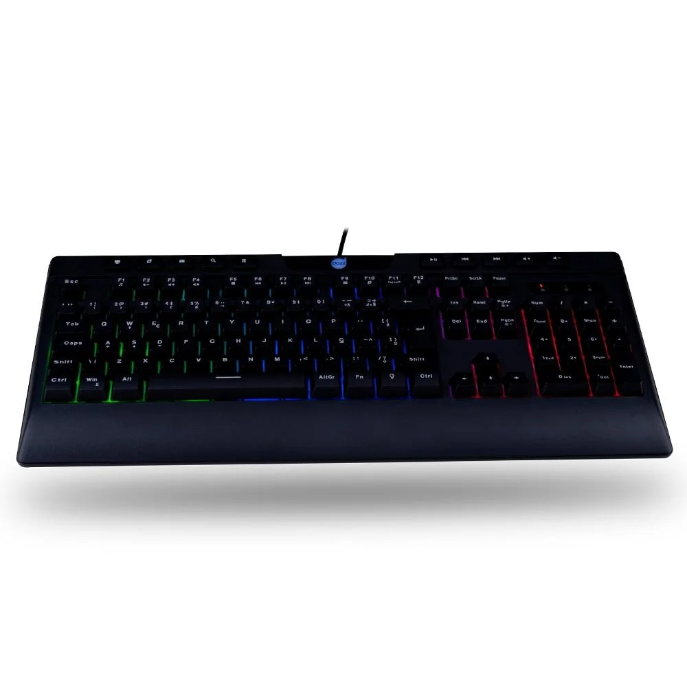 Teclado Gamer Dazz Ballistic Cinetic Multimídia Com Suporte Pulso Led Rainbow Usb - Preto Teclado Gamer Dazz Ballistic Cinetic Multimídia Com Suporte Pulso Led Rainbow Usb - Preto