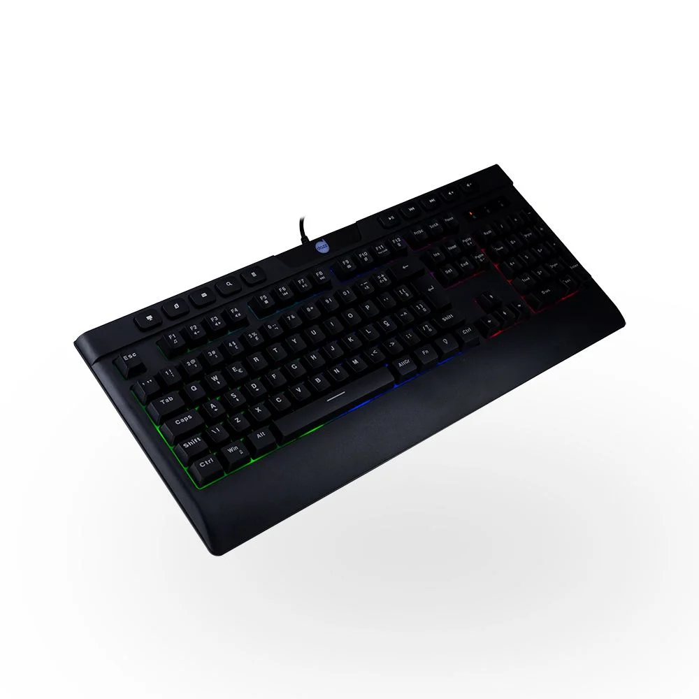 Teclado Gamer Dazz Ballistic Cinetic Multimídia Com Suporte Pulso Led Rainbow Usb - Preto Teclado Gamer Dazz Ballistic Cinetic Multimídia Com Suporte Pulso Led Rainbow Usb - Preto
