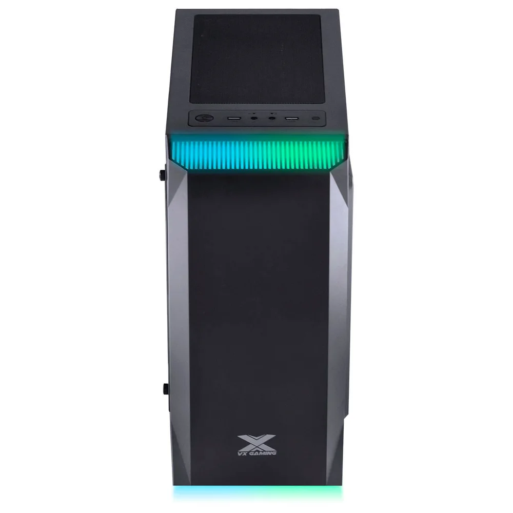 Imagem 2 de 5 do produto Gabinete Gamer, Vx Gaming Borealis,b Janela Acrílica, Preto,  Frontal Com Fita Led Rgb
