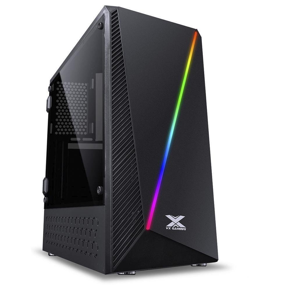 Gabinete Gamer Vinik Pyxis,  Preto,Led Rgb, Lateral Em Acrílico - 30893