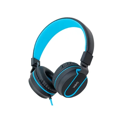 Fone C/microfone Neon P2 Dobrável Oex Cabo Trançado Cinza/azul Hs106