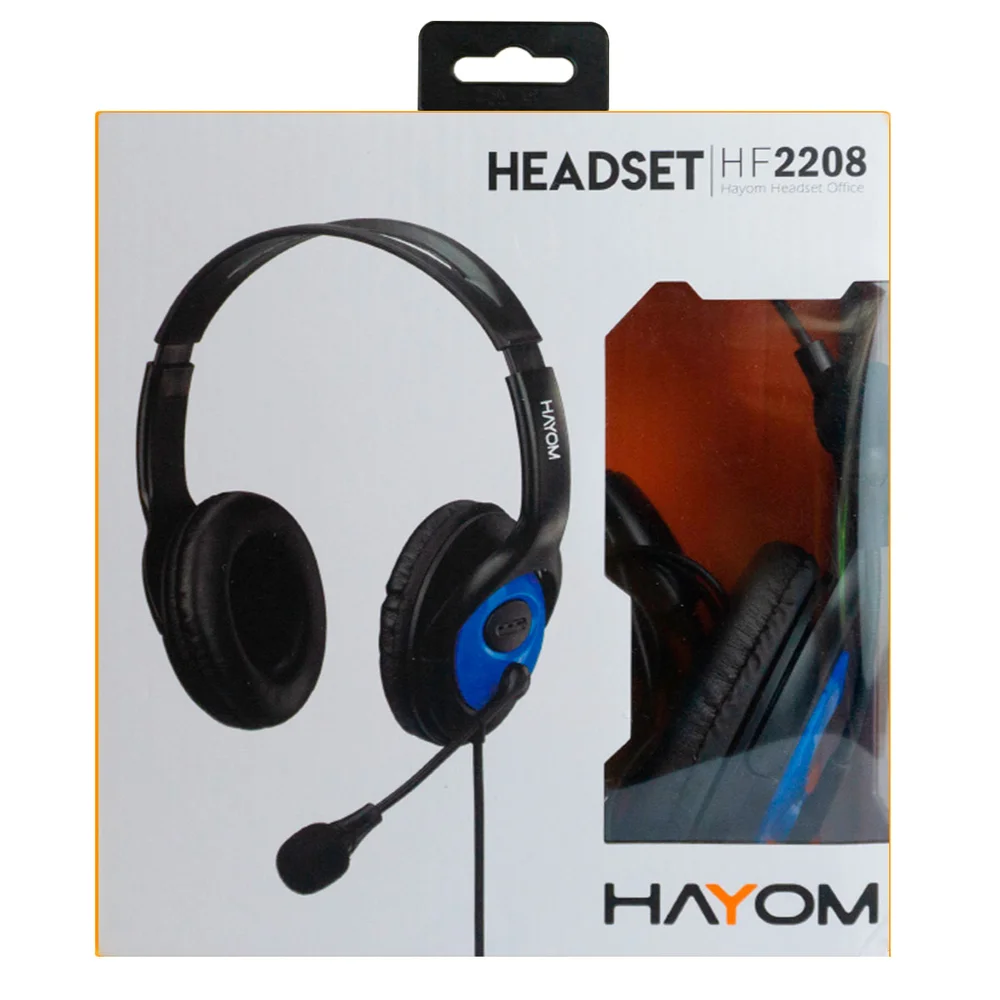 Imagem 3 de 4 do produto HEADSET FONE COM MICROFONE CABO 2,2M CONEC 2 P2 3,5MM OFFICE - HF2208 HAYOM