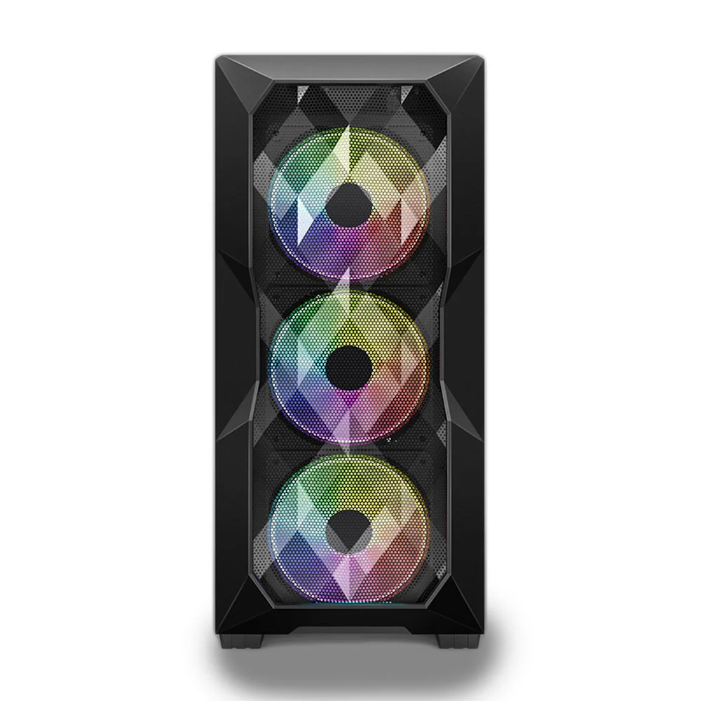 Imagem 3 de 4 do produto Gabinete Gamer Hayom, Mid Tower, ATX, Matx, Mini-itx, Lateral Em Vidro Temperado, 3 Fans RGB, Mesh Frontal