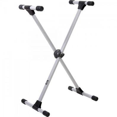 Suporte Metálico em "X", para Teclado, modelo profissional, e com altura regulável de 66 a 100cm.