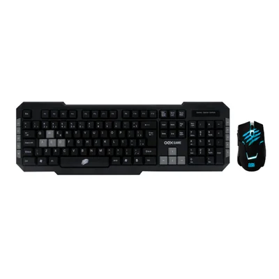 Kit Gamer Oex Brave, com Mouse LED, 6 botões, 3200DPI, + Teclado USB, ABNT2, 10 Teclas Multimídia, Preto - TM303